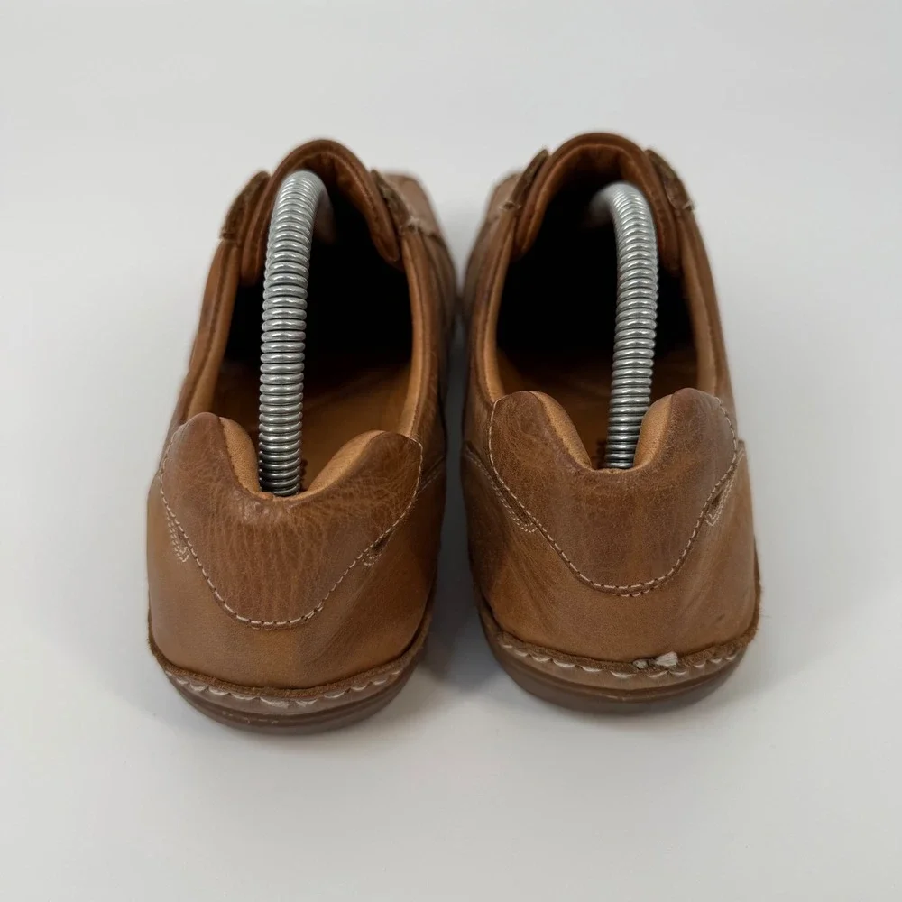 Hush Puppies Mens Tan Leather Slip‎ On Driving Moccasin Loafer Shoes Size 8